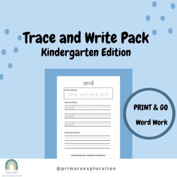 Preview of Dolch Sight Word - Trace and Write Pack- Kindergarten