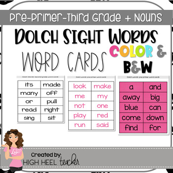 Dolch™ Sight Words | Word Wall Cards and Checklist | EDITABLE | | TpT