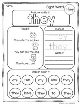 dolch sight word worksheets the bundle pre primer and
