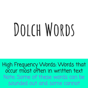 Preview of Dolch Sight Words: All Grades (Pre-Primer, Primer, K-3rd grade) Google Slides