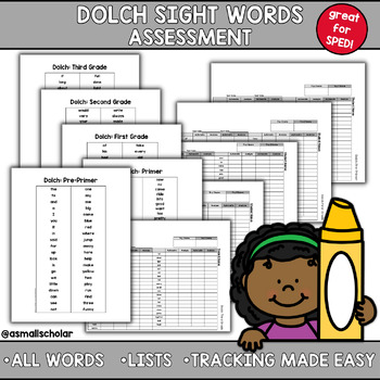 Preview of Dolch Sight Words Assessment - SPED Goal Tracking - IEP Assessment