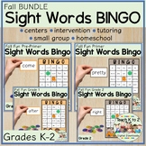 Sight Words BINGO for Grades K-2 Fall Reading Centers BUNDLE 