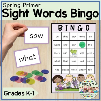 Dolch Sight Words BINGO/Primer Spring Game/Literacy Center/Intervention ...