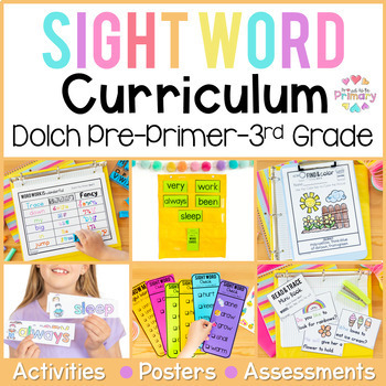 Preview of Dolch Sight Word List Practice Activities & Word Work Pre-Primer to Third Grade