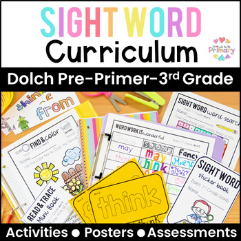 Preview of Dolch Sight Word List Practice Activities & Word Work Pre-Primer to Third Grade