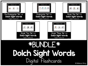 Preview of Dolch Sight Words - Digital Flashcards - Bundle