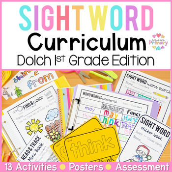 Preview of First Grade Dolch Sight Word List Practice Activities, Worksheets, & Flash Cards