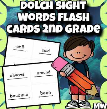 Preview of Dolch Sight Words Flash Cards 2nd Grade.