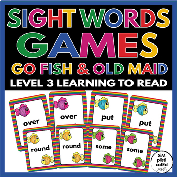 Preview of Dolch Sight Words Games - Go Fish & Old Maid - Level 3 - 1st Grade