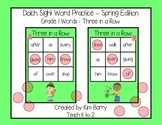 Dolch Sight Words Grade 1- Three in a Row - Spring Edition