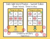 Dolch Sight Words Grade 1- Three in a Row - Summer Edition