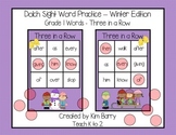 Dolch Sight Words Grade 1- Three in a Row - Winter Edition