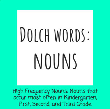 Preview of Dolch Sight Words: Nouns (Google Slides)