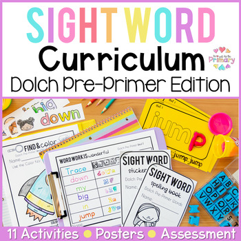 Preview of Dolch Sight Word List - Pre-Primer Activities, Centers, Worksheets, Flash Cards