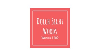 Preview of Dolch Sight Words Progress Monitoring Virtual Slides