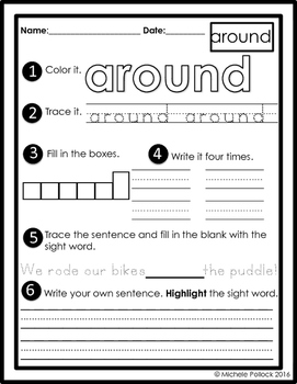 second grade dolch sight words pdf