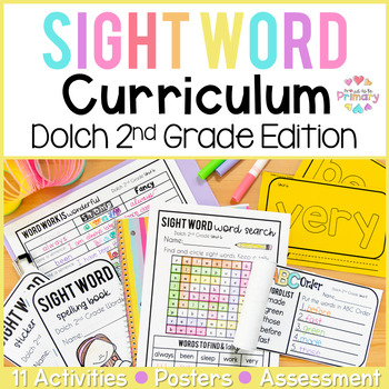 Preview of 2nd Grade Dolch Sight Words Practice Activities, Worksheets, Flash Cards, Lists