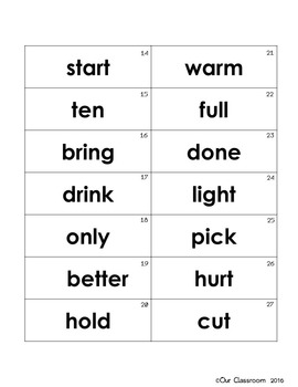 Dolch Sight Words Key Ring (Third Word List) by Our Classroom | TpT