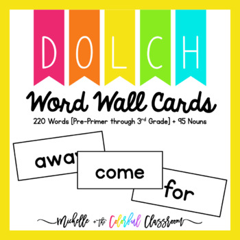 Preview of Dolch Words Printable Word Wall Cards - Flash Cards