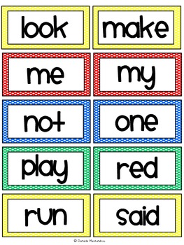 Dolch Sight Words / Word Wall Cards in Primary Colors 315 Words