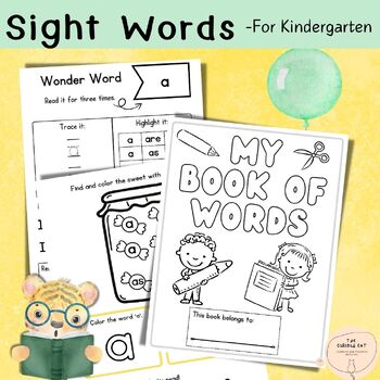 Preview of Dolch Sight Words Workbook, Pre-Primer Kindergarten Spelling, Handwriting
