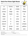 Dolch Sight Words assessment and/or differentiated center 