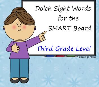 Preview of Dolch Sight Words for the SMART Board:  Third Grade Level