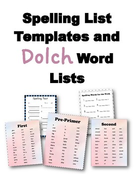 Preview of Dolch Spelling List Bundle with Posters