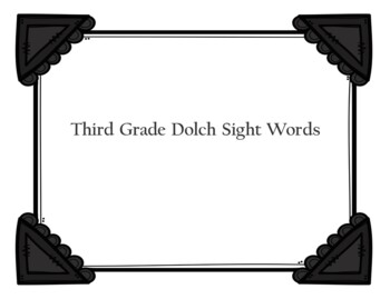 Preview of Dolch Third Grade Sight Words Fitness Movement