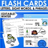 Winter Sight Words Flash Cards, Alphabet Flash Cards & Flu