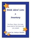 Dolch Word Lists & Inventory