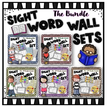 Preview of Sight Word Wall Set with Editable Word Cards — The Bundle