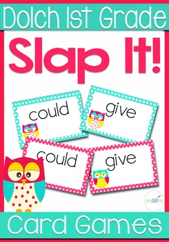 Preview of Dolch Words 1st Grade Sight Words Slap-It Card Game/Center