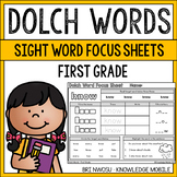 Dolch Words - Sight Word Focus Sheets - First Grade