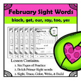 Kindergarten Sight Words Homework - Feburary