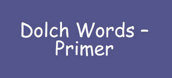 Preview of Dolch Words - Primer Slides