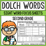Dolch Words - Sight Word Focus Sheets - Second Grade