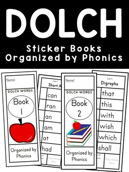Preview of Dolch Words Sticker Books Organized by Phonics (Sight Words / High Frequency)