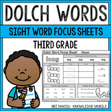 Dolch Words - Sight Word Focus Sheets - Third Grade