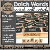 Dolch Words-Word Wall Cards (Rustic Wood)