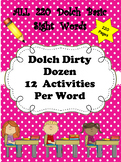 Dolch Words Worksheets: Dirty Dozen - The Ultimate Dolch W