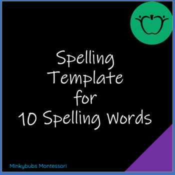 Preview of Dolch Words and Spelling List Template Homeschool Distance Learning