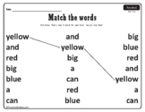 Dolch pre-primer sight words matching