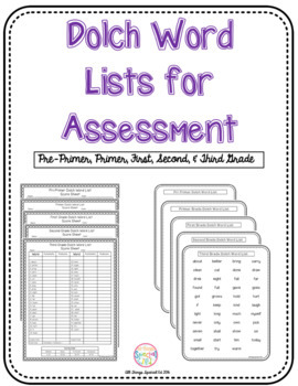Preview of Dolch sight word assessment