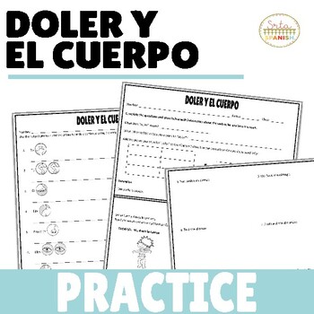 Preview of Doler y El Cuerpo | Spanish Body Parts | Read, Draw, and Write Activities