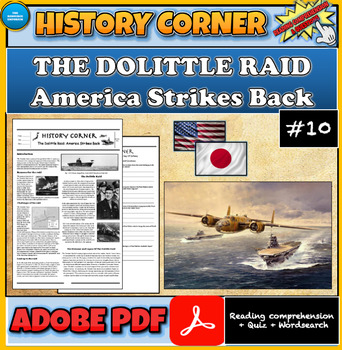 Preview of Dolittle Raid|America Strikes Back|Reading Comprehension| Wordsearch