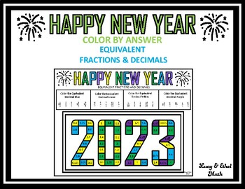 Preview of Dollar!  2023 Equivalent Fractions and Decimals Color by Answer Sheet