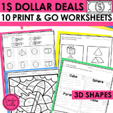 Dollar Deal 3D Shape Worksheets and Printable Activities f