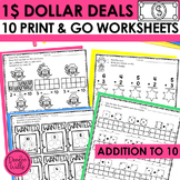 Dollar Deal Addition to 10 Worksheets and Activities for K