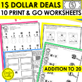 Dollar Deal Addition to 20 Worksheets and Activities for K
